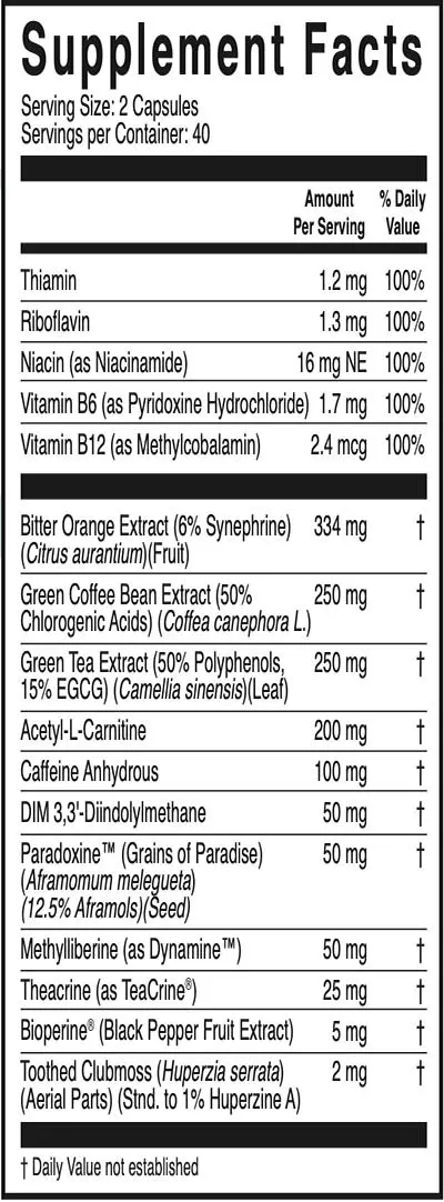 1-Db Goddess Supplement Facts