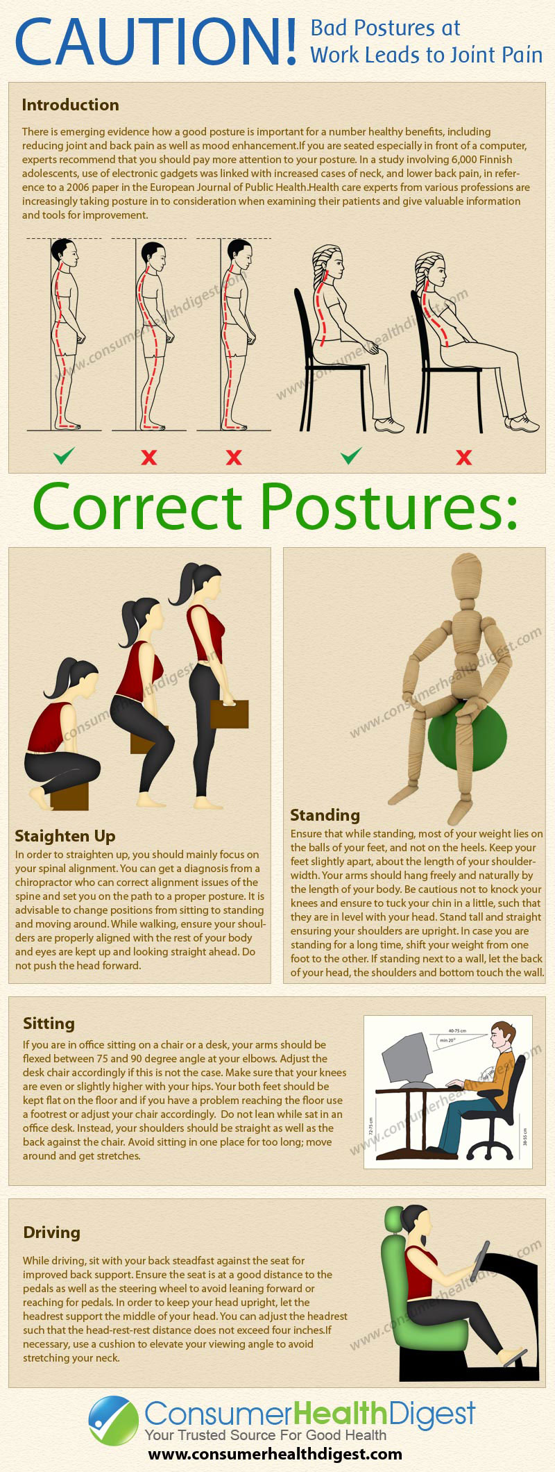Bad Postures at Work Leads to Joint Pain