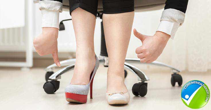Wearing tight shoes