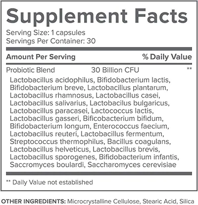 24 Strain Probiotic Supplement Facts