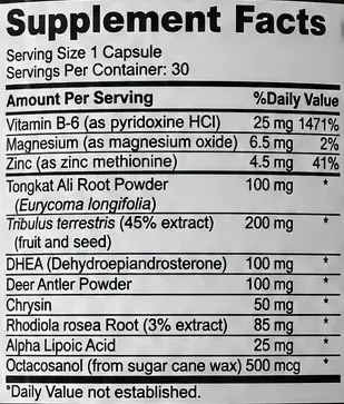 Adaptophen Supplement Facts