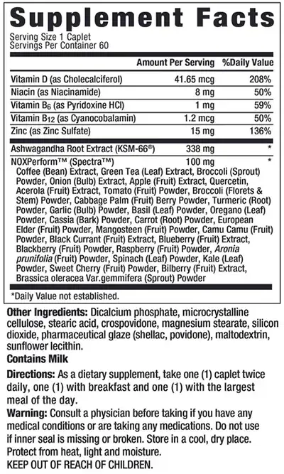 ageless male max supplement facts