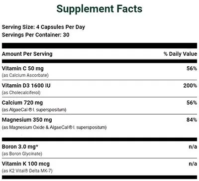 algaeCal plus supplement facts