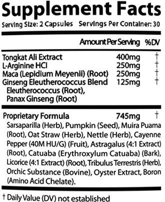 Alpha Maxx Supplement Facts