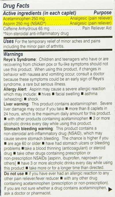 arthriten inflammatory pain formula supplement fact