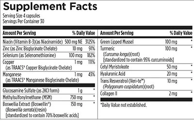 Arthrosoothe Supplements Facts