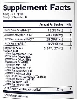 BiomeMD For Women Supplements Facts