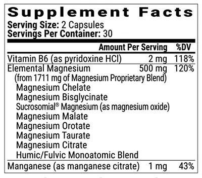 bioptimizers magnesium supplement facts