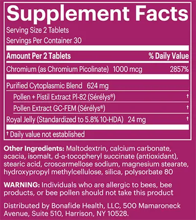 Bonafide Serenol Supplement Facts