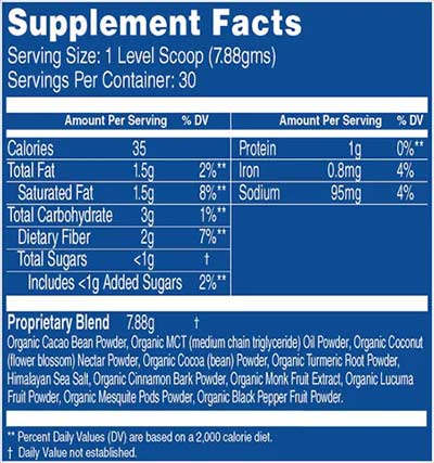 Cacao Bliss Supplement Facts