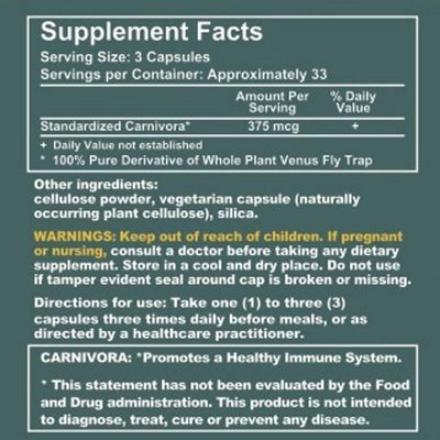 Carnivora Supplement Facts