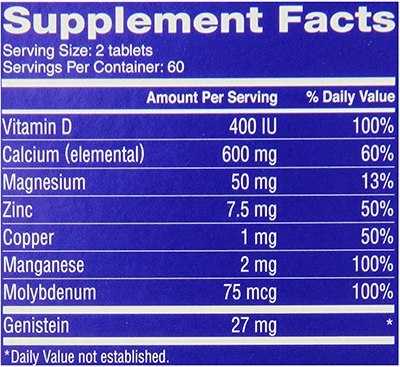 citracal plus bone density builder supplement facts