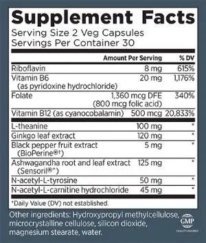 Cogniforce Supplement Facts