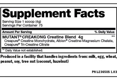 Creakong Creatine Supplement Facts