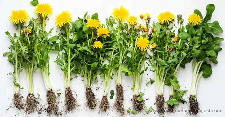 dandelion roots view