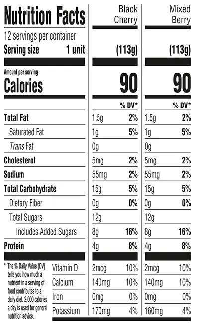 danone activia yogurt supplement facts