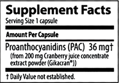 ellura urinary tract supplement facts