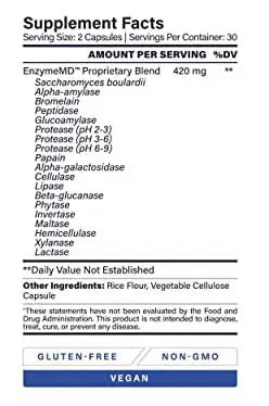 EnzymeMD Supplements Facts