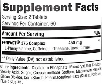 Fenfast 375 Supplement Facts