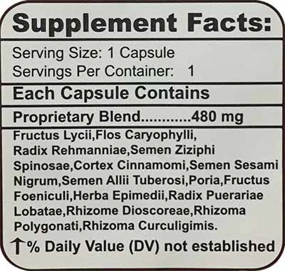 GRockMe Supplement Facts