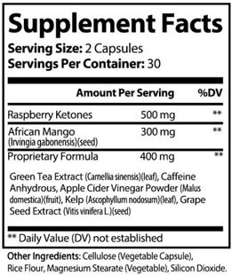 Keto F1 - Supplement Facts