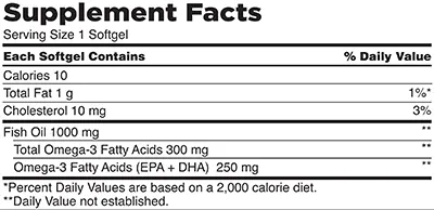 kirkland fish oil supplement facts