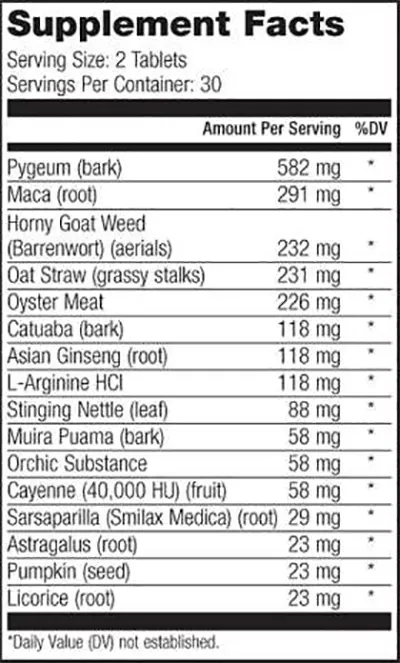 magna rx+ sexual wellness product supplement-facts