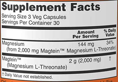 Magtein Supplement Facts