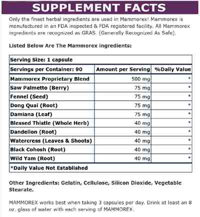 mammorex breast enhancement supplement facts