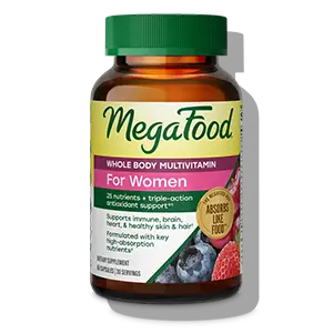 Cápsulas multivitamínicas Megafood para todo el cuerpo de la mujer