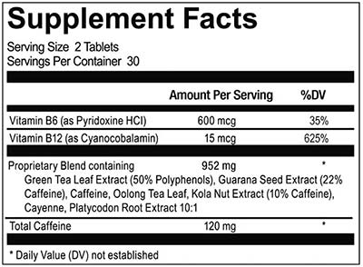 MetaboUP Plus Supplement Facts