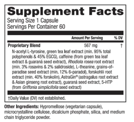 Plexus Metaburn Supplement Facts