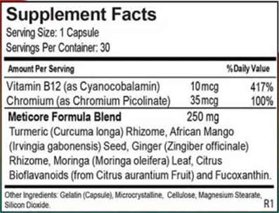 Meticore Supplement Facts