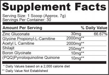 Mito-Male-Supplement-Facts