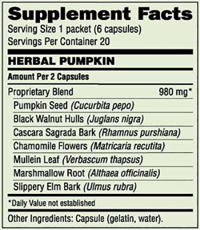 Para Cleanse Supplement Facts