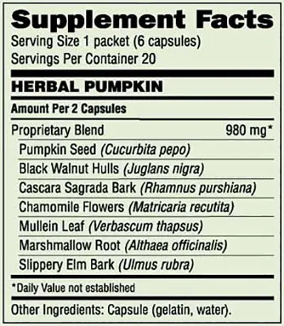 Para Cleanse Supplement Facts