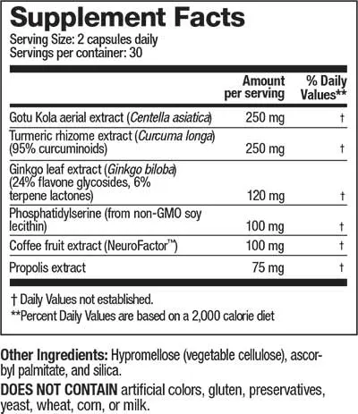 Informations nutritionnelles du supplément NeuroQ