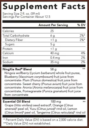 Ningxia Red Supplement Facts