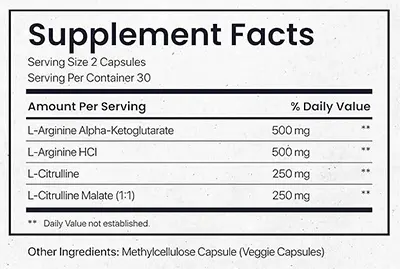 Nitric Oxide Flow supplement facts