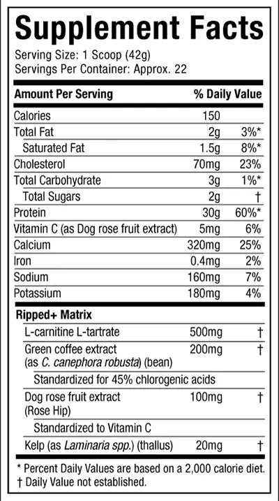 Nitro-Tech Ripped Supplement Facts