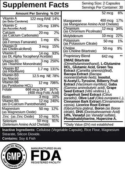 Nootrogen Supplement Facts