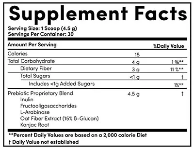 Nucific Prebio Cleanse Supplement Facts