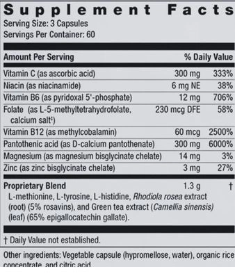 Informations nutritionnelles du supplément AdreCor