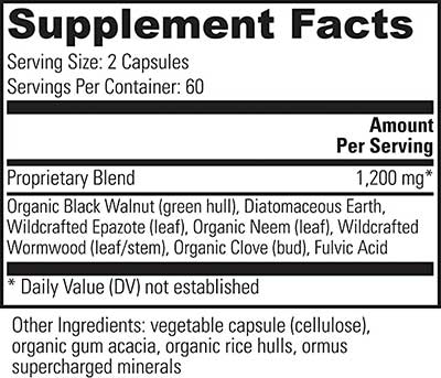 Paratrex Nutrition Facts