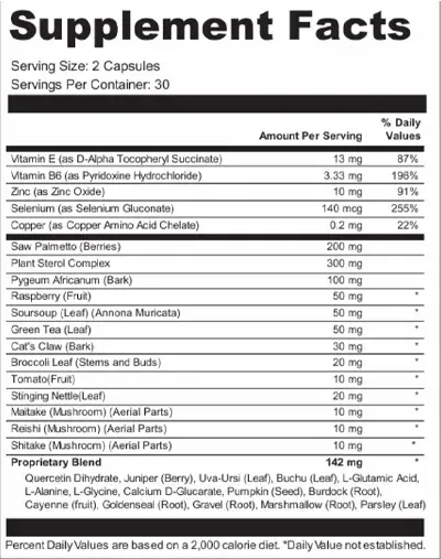 prostafense supplement facts