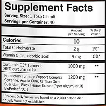 Qunol Liquid Turmeric Supplement Facts