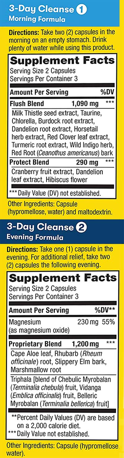 Renew Life 3-Day Cleanse Supplement Facts