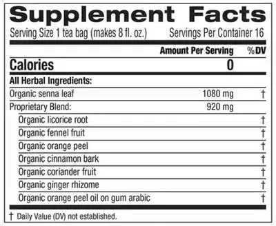 Smooth Move Tea Supplement Facts