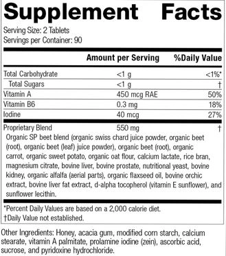 Standard Process A-F Betafood - Supplement Facts