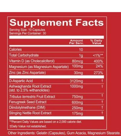 redcon-1-boom-stick - supplement facts
